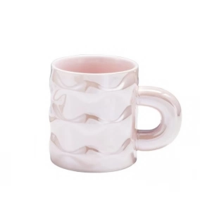 Taza Ceramica Nacarada Rosa