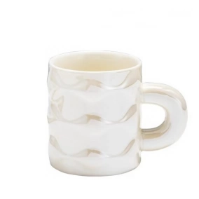Taza Ceramica Nacarada Amarillo