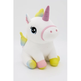 Peluche Unicornio blanco con Detalles Brillantes Tierno y Suave 30 cm