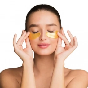 Mascara Refrescante para Ojos Dorada Parches con Gel Fr�o y Calor