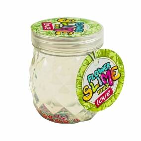 Slime Transparente en Frasco 140 ml con Flores Decorativas