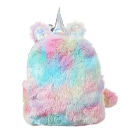 Mochila Unicornio Peludita Multicolor