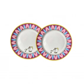 Plato cermico decorativo estilo Chip y Sra Potts