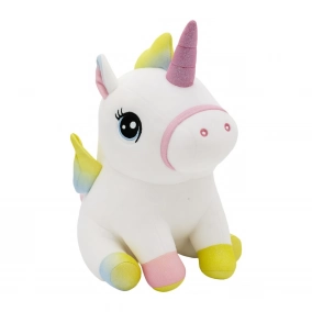 Peluche Unicornio blanco con Detalles Brillantes Tierno y Suave 30 cm
