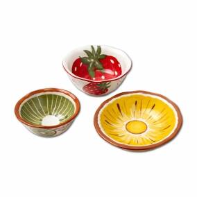 Pack 3 Bowls Cer�mica Dise�o Frutas
