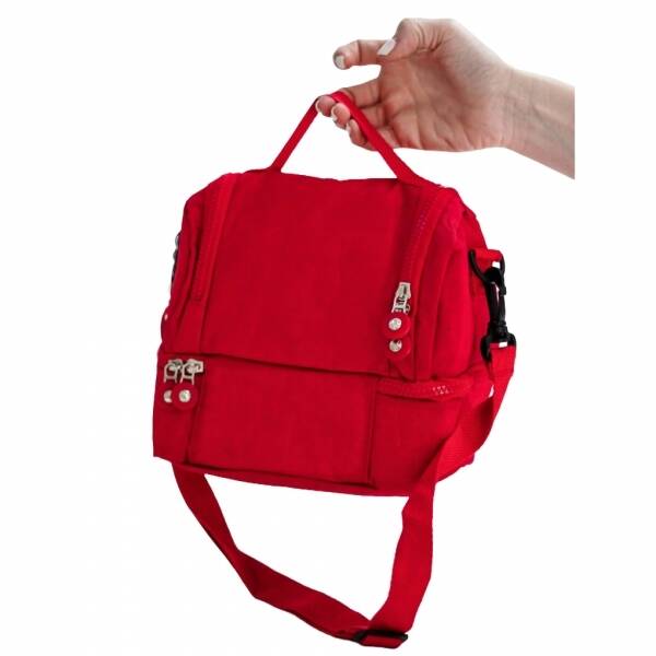 Bolsa Térmica Portátil para Almuerzo con Correa Ajustable, Color Rojo
