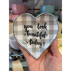Plato Ceramica Corazon Cuadrille