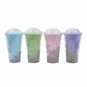 Vaso Acrlico con Espuma Celeste