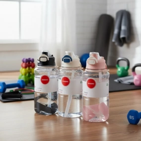 Botella 1L con Correa Negro