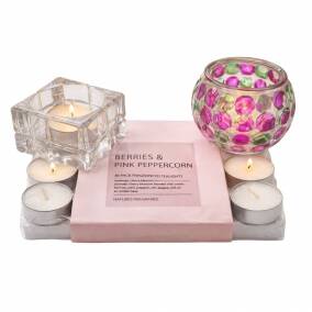 Pack 24 Velas Arom�ticas con 2 Candelabros Decorativos Regalo