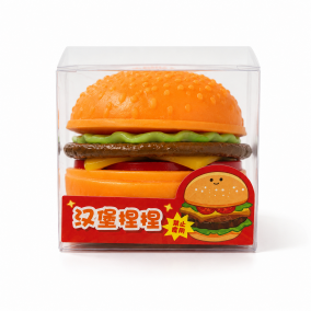 Hamburguesa Squishy Antiestres de Goma con Caja