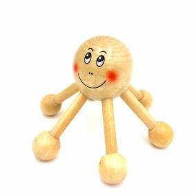 Masajeador de Madera Forma Pulpo con 6 Patas